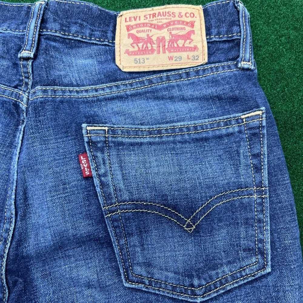Levi's 513 Mens Slim Straight Blue Denim Jeans 29x32